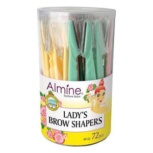Almine Eyebrow Razor 72Ct Asst Color
