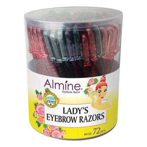 Almine Eyebrow Razor 72Ct Asst Color
