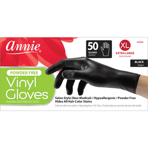 Annie Black Powder Free Vinyl Gloves (X-Large)