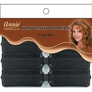 Annie Silky Satin Rollers Size L (Black)